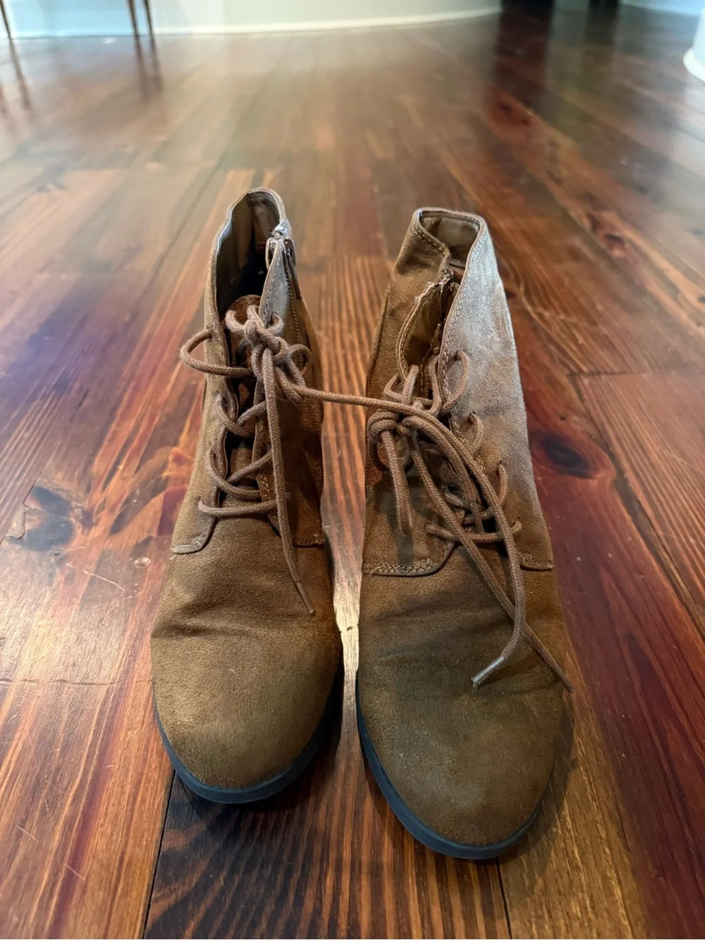 Women’s Lace-Up Wedge Booties - Brown
